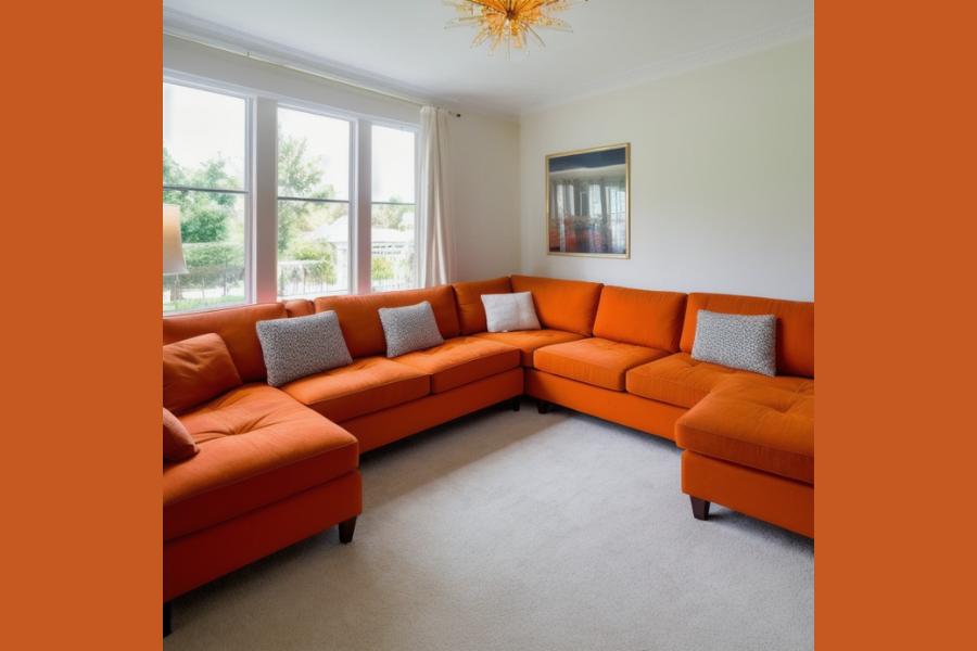 Combinar sofá naranja en el salón - Mundo Confort